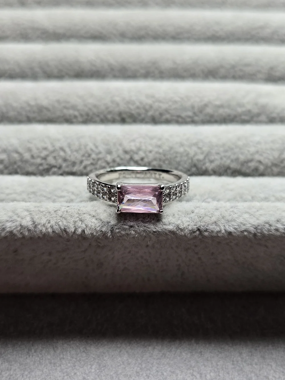Size 6 Rose Quartz Cubic Zirconia Rhodium Plated Bomb Party I've Found My Passio